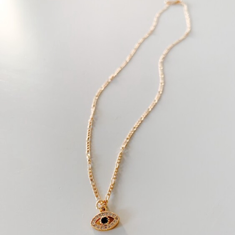 Dainty Evil Eye Necklace | 18k Gold Filled - Picture 4 of 9